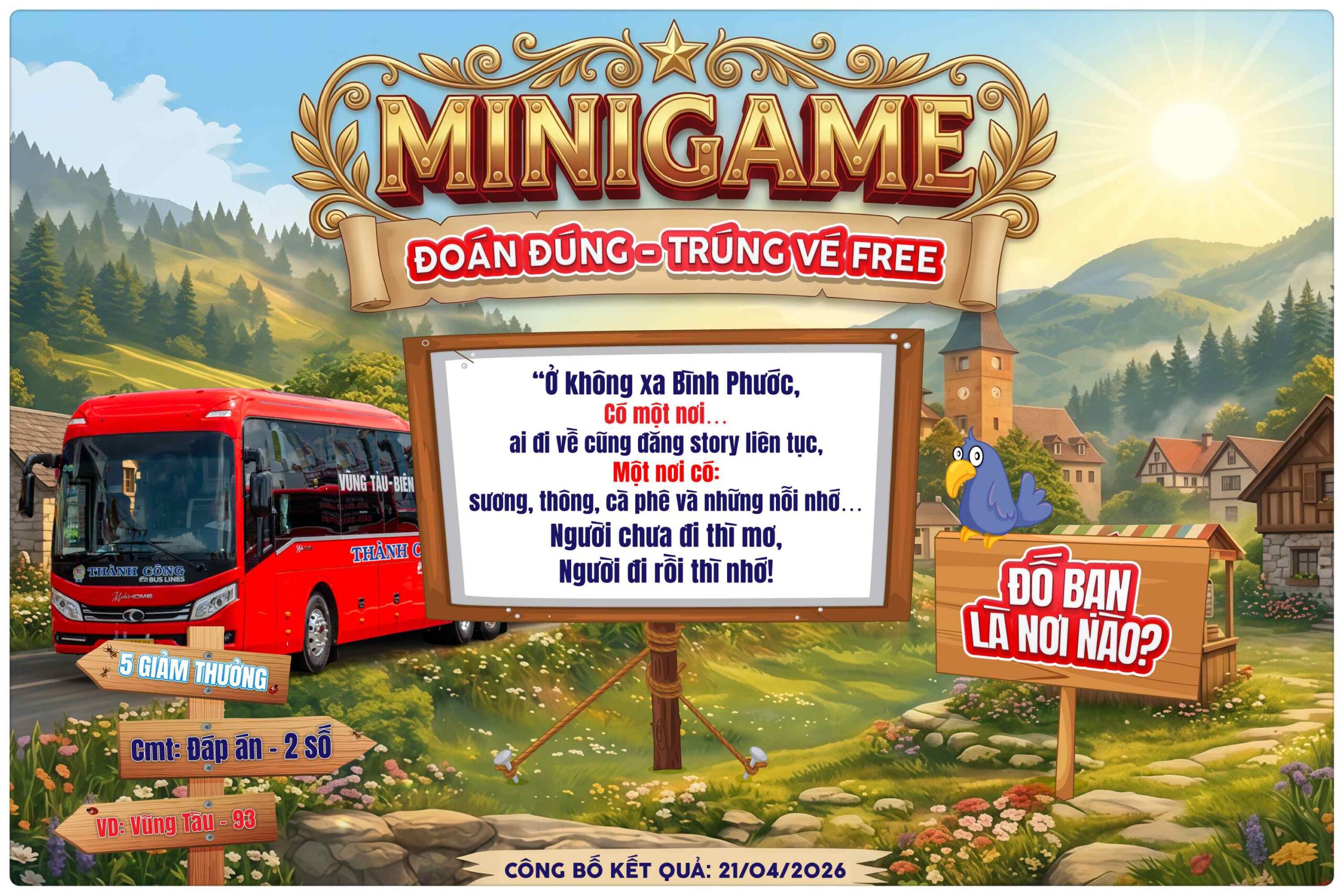 MINIGAME tặng vé xe