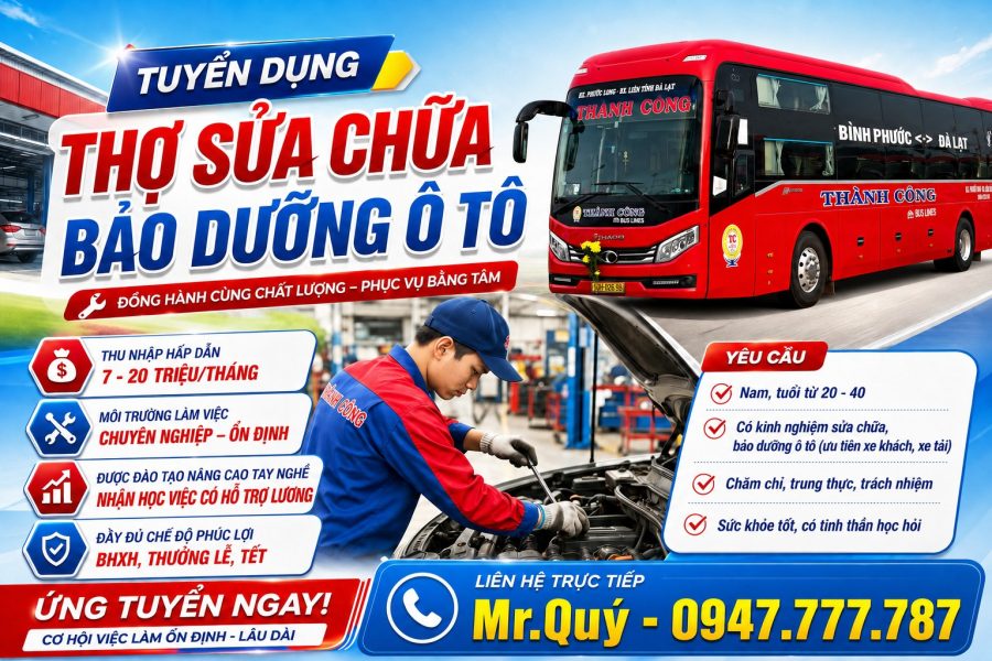 Thành Công tuyển thợ sửa chữa ô tô