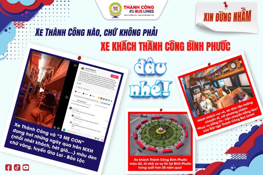 Xe khách nhồi nhét khách không phải là Xe khách Thành Công Bình Phước